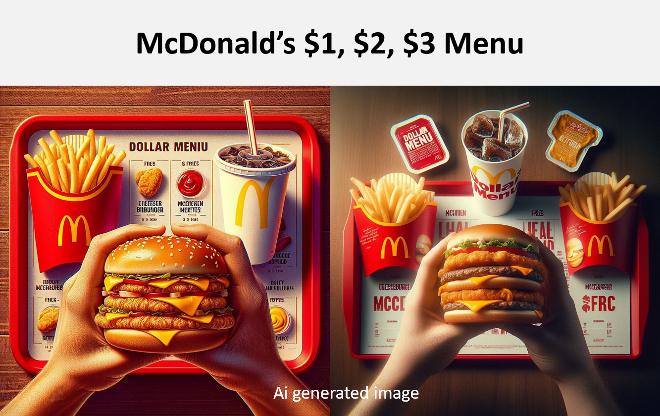 McDonald’s Dollar Menu;McDonald’s $1, $2, $3 Menu